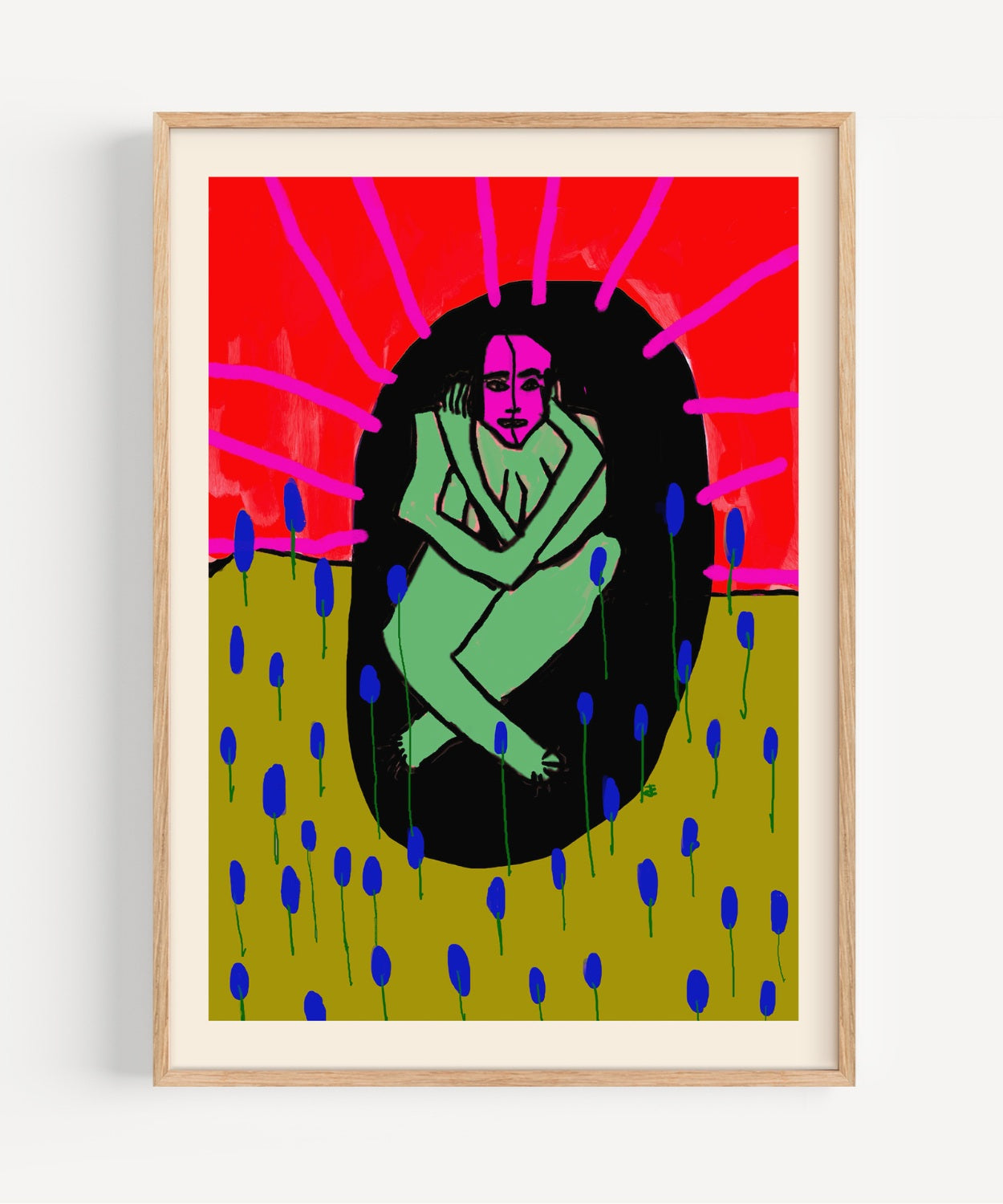 Umarmung in Schutzblase