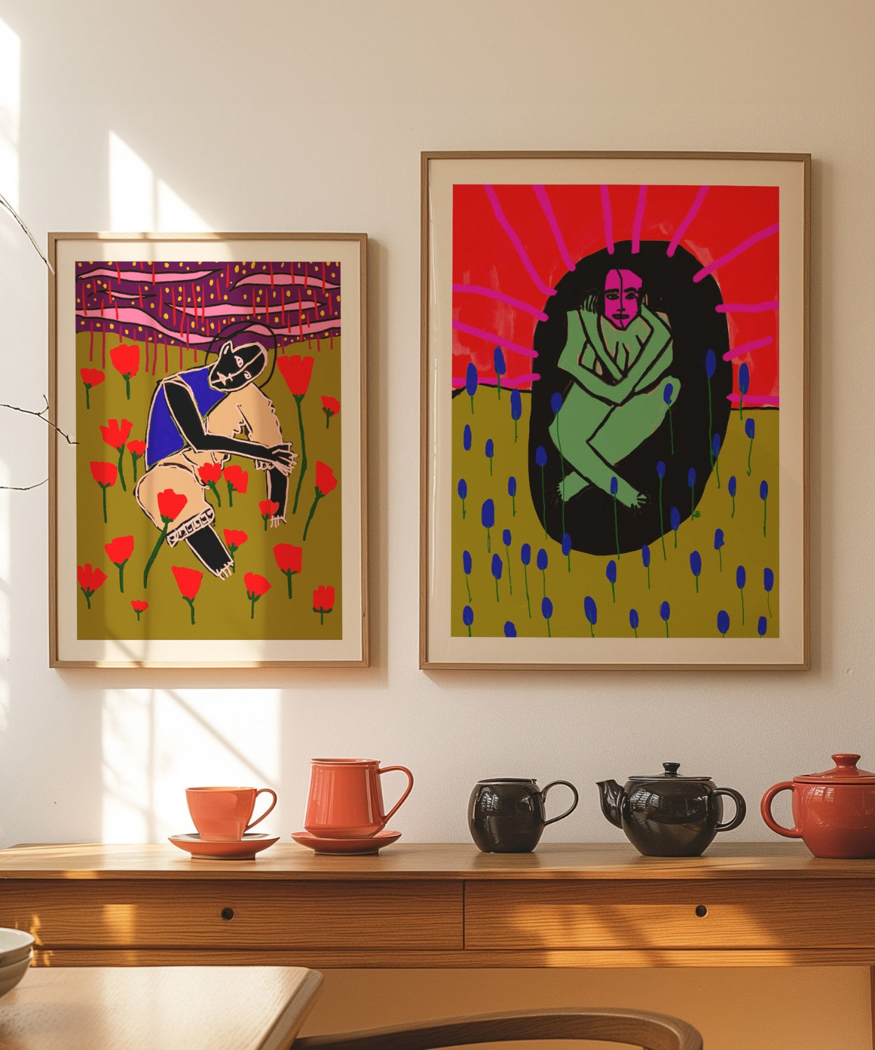 Umarmung in Schutzblase